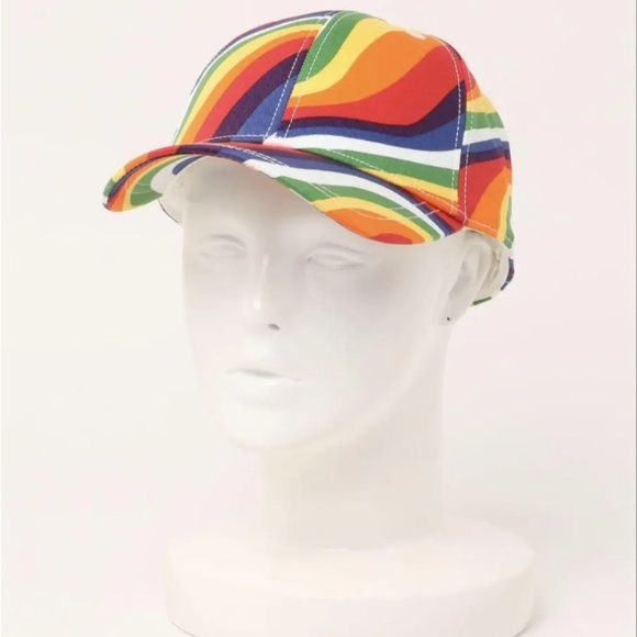 Michael Kors Rainbow Wave Pride Cotton Baseball Cap - Picture 3 of 4